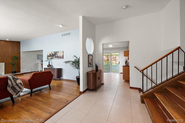 30700 Marimoor St, Beverly Hills, MI 48025 - corridor featuring stairs, light tile patterned flooring, and recessed lighting