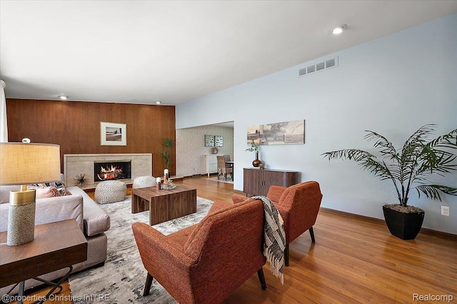 30700 Marimoor St, Beverly Hills, MI 48025 - living room with light wood-type flooring, a high end fireplace, and recessed lighting
