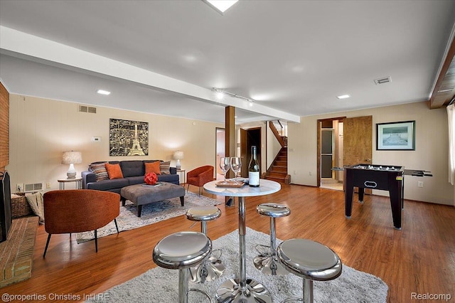 30700 Marimoor St, Beverly Hills, MI 48025 - living area featuring stairway and wood finished floors