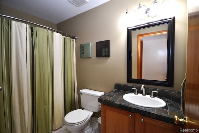 10010 Orchard Ridge Ct, Holly, MI 48442 - bathroom with vanity, tile patterned floors, and a shower with curtain
