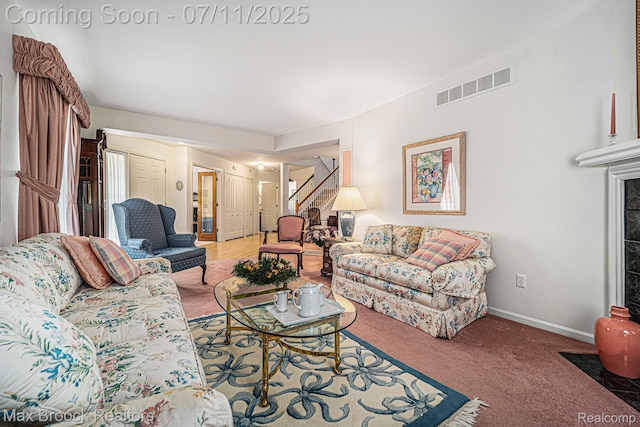 648SHADYMAPLE Shady Maple Dr Unit 16, Wixom, MI 48393 - living area featuring stairway and carpet