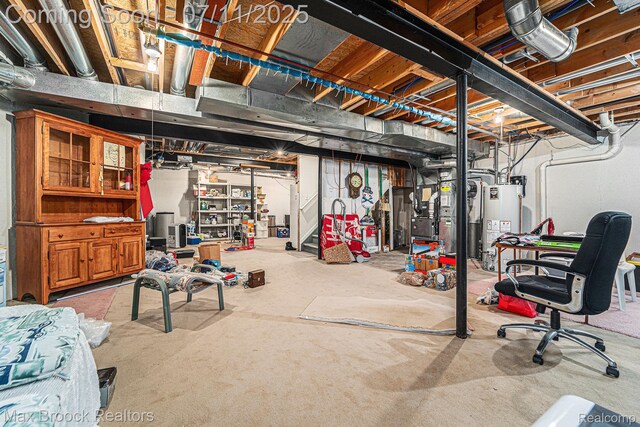 648SHADYMAPLE Shady Maple Dr Unit 16, Wixom, MI 48393 - unfinished basement featuring gas water heater
