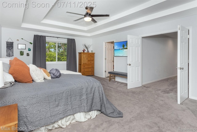 460 Lake Manitou Trl, Oxford, MI 48371 - carpeted bedroom with a raised ceiling and ceiling fan