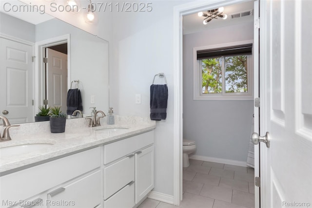 460 Lake Manitou Trl, Oxford, MI 48371 - full bathroom with double vanity and tile patterned flooring