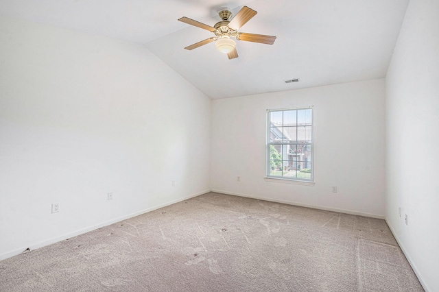 3132 Primrose Ln, Ypsilanti, MI 48197 - carpeted spare room featuring lofted ceiling and ceiling fan