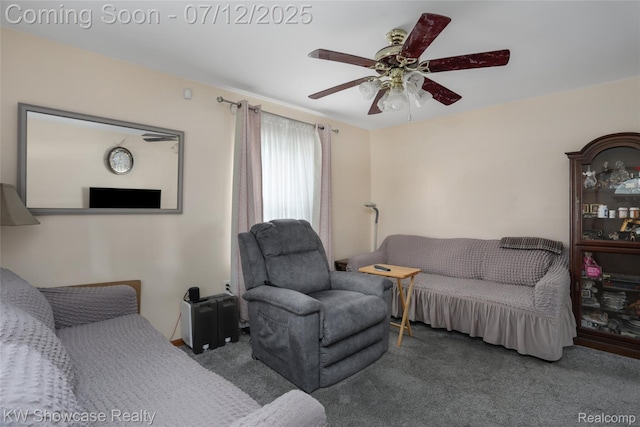 4313 S Dearborn St, Melvindale, MI 48122 - living area with carpet and ceiling fan