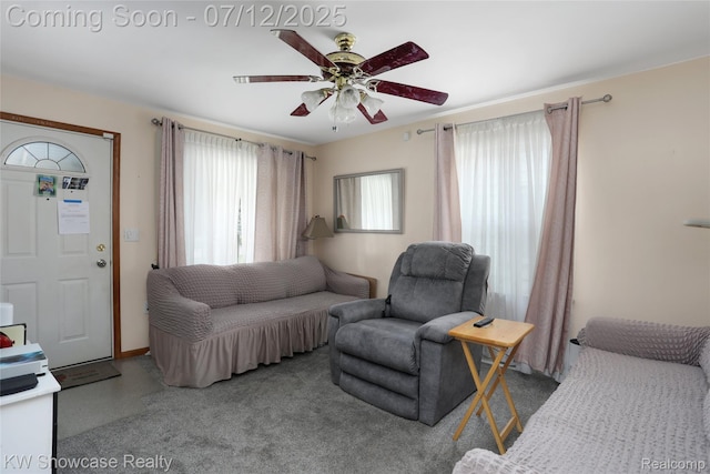 4313 S Dearborn St, Melvindale, MI 48122 - living room featuring a ceiling fan