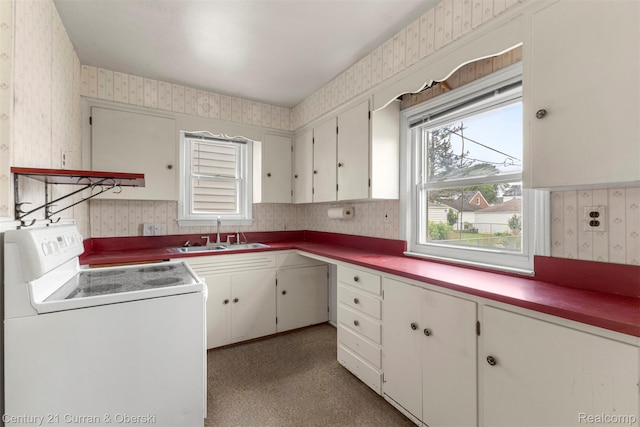 711 N Highland St, Dearborn, MI 48128 - kitchen featuring electric range and wallpapered walls