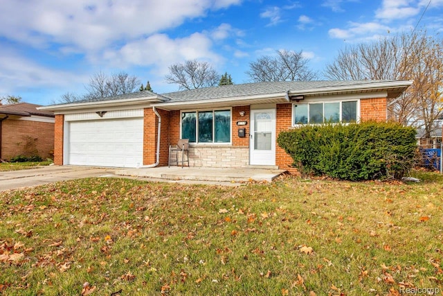 3217 Donna Ave, Warren, MI 48091 - single story home featuring a garage, concrete driveway, brick siding, and a front yard