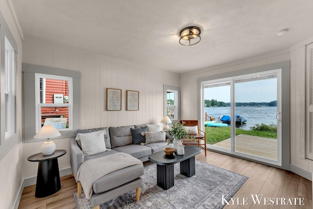 12230 Mac Dr NE, Belding, MI 48809 - living area featuring wood finished floors and a water view