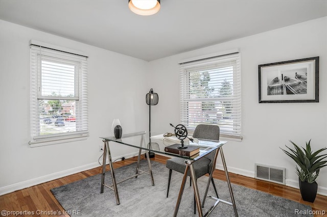 17617 Kentucky St, Detroit, MI 48221 - office with plenty of natural light and wood finished floors