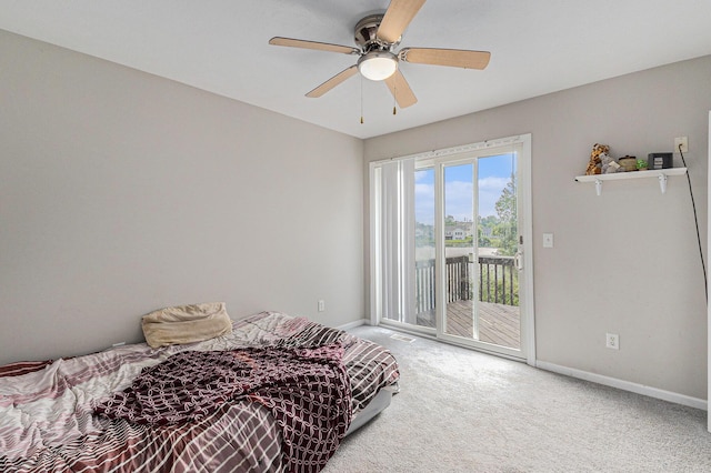 2953 Sunrise Ave, Holland, MI 49424 - carpeted bedroom with access to outside and a ceiling fan