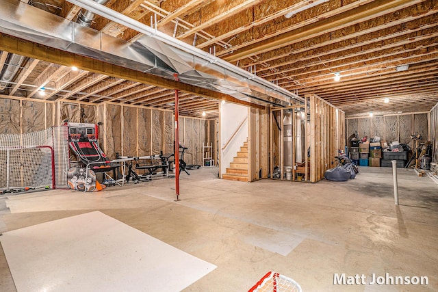 2771 Deer Run Rd, Muskegon, MI 49445 - unfinished basement featuring stairway
