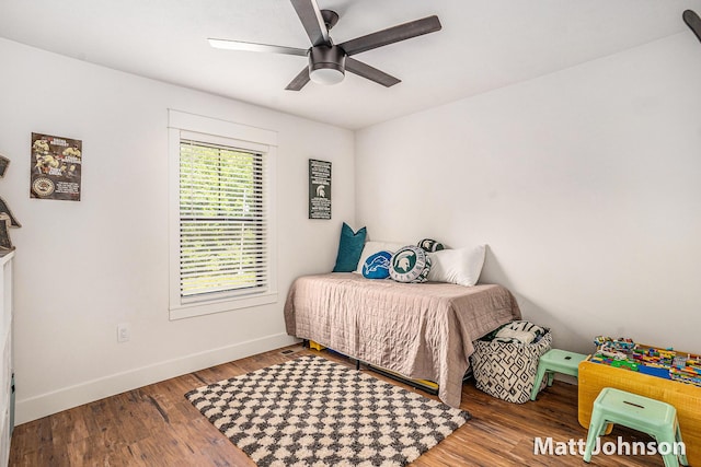 2771 Deer Run Rd, Muskegon, MI 49445 - bedroom featuring wood finished floors and ceiling fan