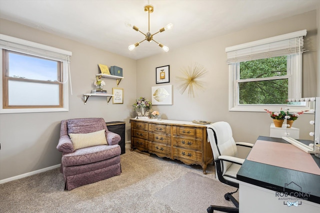 2641 Garfield Ave NW, Grand Rapids, MI 49544 - office with a chandelier and carpet flooring