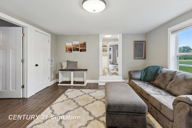 6357 Mackinaw Rd, Saginaw, MI 48604 - living room featuring electric panel and wood finished floors