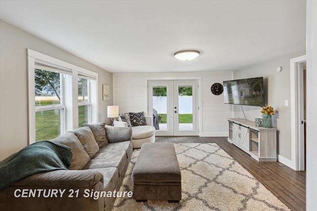 6357 Mackinaw Rd, Saginaw, MI 48604 - living room featuring french doors and dark wood-style flooring