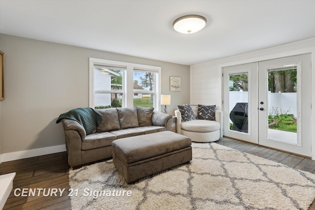 6357 Mackinaw Rd, Saginaw, MI 48604 - living room with wood-type flooring and french doors