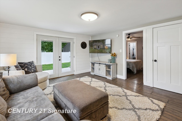 6357 Mackinaw Rd, Saginaw, MI 48604 - living area featuring french doors and dark wood finished floors