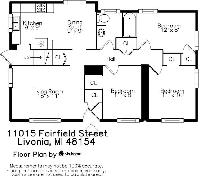 11015 Fairfield St, Livonia, MI 48150 - view of floor plan / room layout