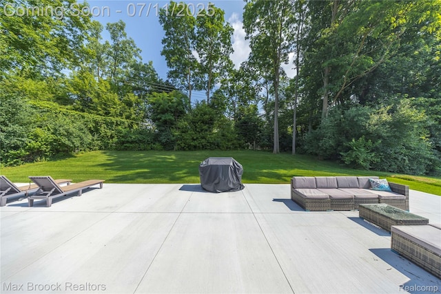 5534 Apple Ridge Trl, West Bloomfield, MI 48322 - view of patio with an outdoor living space and grilling area