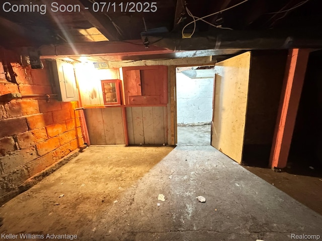 285 Voorheis St, Pontiac, MI 48341 - unfinished below grade area featuring electric panel