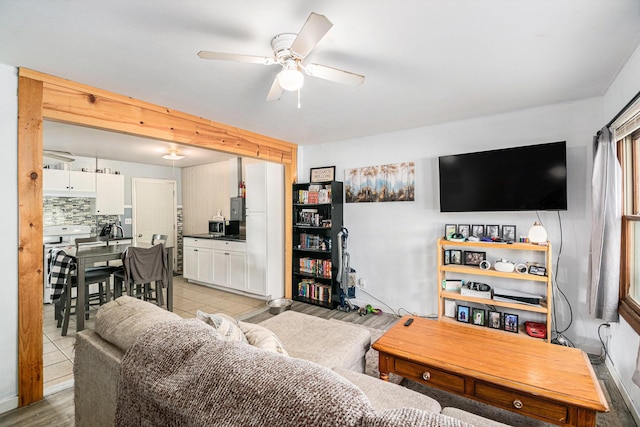 2416 S 16th, Niles, MI 49120 - living room with a ceiling fan and light wood-style floors