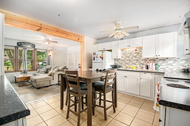 2416 S 16th, Niles, MI 49120 - dining space with ceiling fan and light tile patterned floors