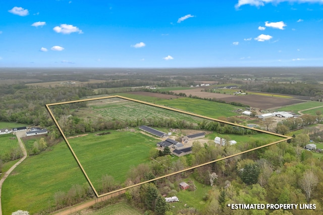 810 Newton Rd, Coldwater, MI 49036 - aerial view of sparsely populated area with property boundaries highlighted and agricultural land