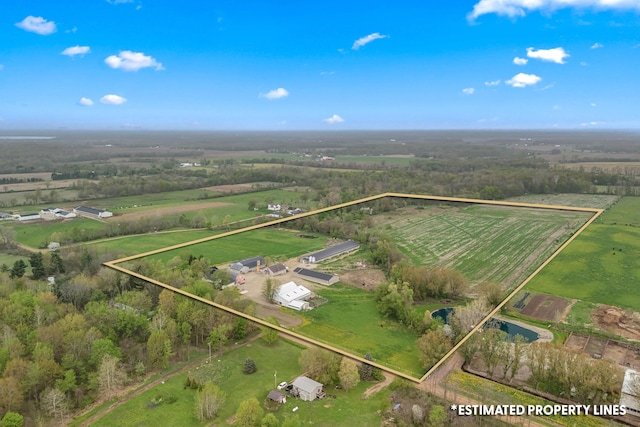 810 Newton Rd, Coldwater, MI 49036 - view of property location with rural landscape and property boundaries highlighted