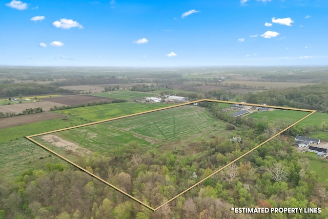 810 Newton Rd, Coldwater, MI 49036 - overview of rural landscape featuring property boundaries highlighted