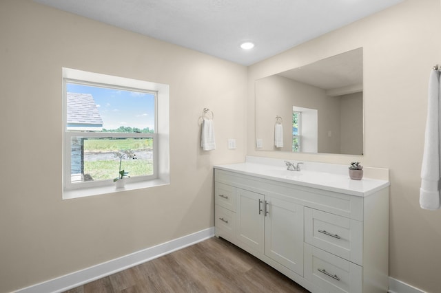 5743 107th Ave, Pullman, MI 49450 - bathroom featuring wood finished floors and vanity