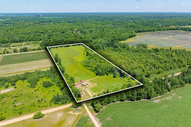 5743 107th Ave, Pullman, MI 49450 - aerial view of property and surrounding area featuring a forest and property parcel outlined
