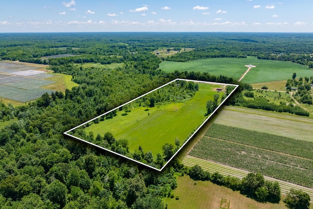 5743 107th Ave, Pullman, MI 49450 - aerial view of sparsely populated area featuring property parcel outlined and large plots for crops
