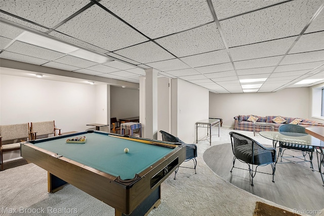 3350 Franklin Rd, Bloomfield Hills, MI 48302 - playroom featuring pool table and a drop ceiling