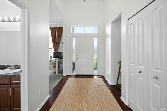 27245 Ritter Blvd, Flat Rock, MI 48134 - foyer featuring healthy amount of natural light and dark wood-style flooring