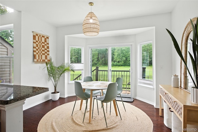 27245 Ritter Blvd, Flat Rock, MI 48134 - dining space with dark wood finished floors and baseboards