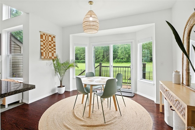 27245 Ritter Blvd, Flat Rock, MI 48134 - dining area featuring dark wood-type flooring and baseboards