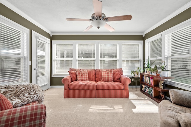 16069 Grazenview St, Schoolcraft, MI 49087 - sunroom with carpet flooring and crown molding