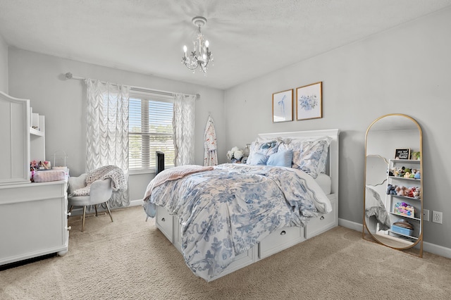 16069 Grazenview St, Schoolcraft, MI 49087 - bedroom featuring light carpet and a chandelier
