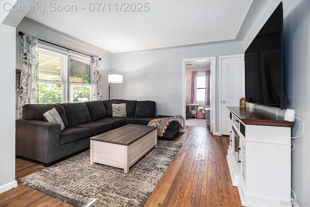 32247 Annapolis St, Wayne, MI 48184 - living room with hardwood / wood-style floors and baseboards