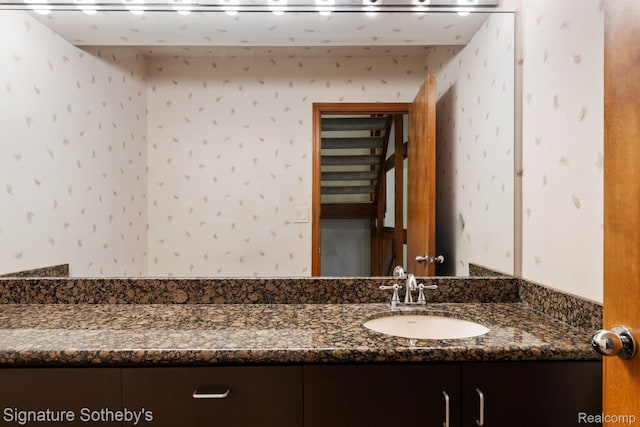 26311 W 14 Mile Rd, Franklin, MI 48025 - bathroom featuring wallpapered walls and vanity