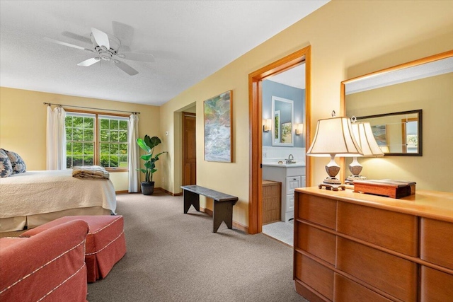 5515 Kaiser Rd, Sawyer, MI 49125 - carpeted bedroom featuring connected bathroom and ceiling fan