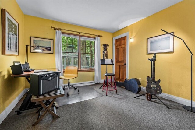5515 Kaiser Rd, Sawyer, MI 49125 - office with baseboard heating and carpet floors
