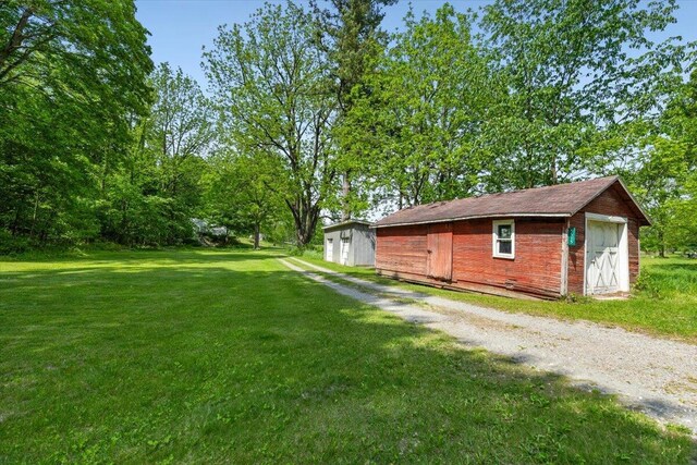 5515 Kaiser Rd, Sawyer, MI 49125 - view of green lawn featuring a shed