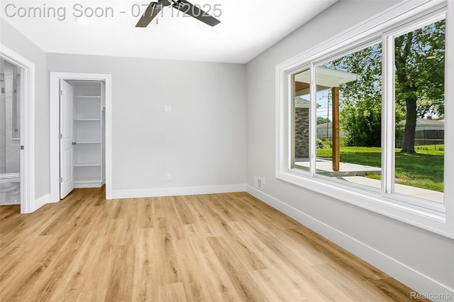 22222 Evergreen St, Macomb, MI 48082 - empty room featuring light wood-style flooring and a ceiling fan