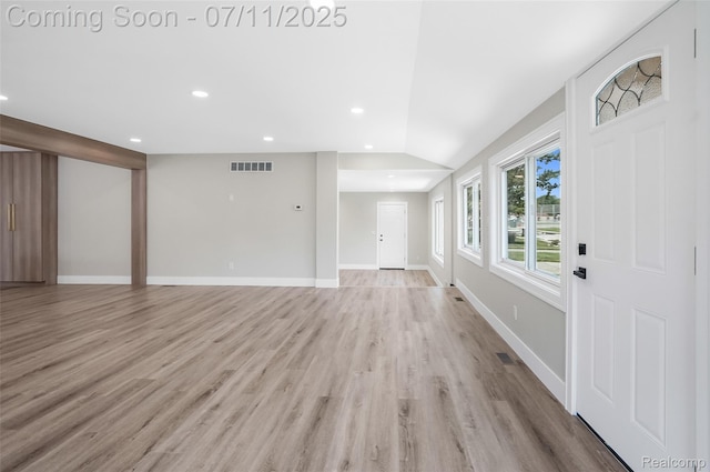 22222 Evergreen St, Macomb, MI 48082 - entryway featuring light wood-style flooring, recessed lighting, and lofted ceiling