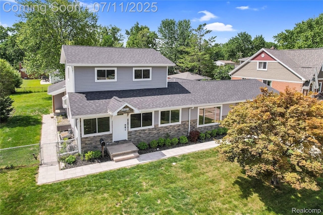 22222 Evergreen St, Macomb, MI 48082 - craftsman house featuring roof with shingles and stone siding
