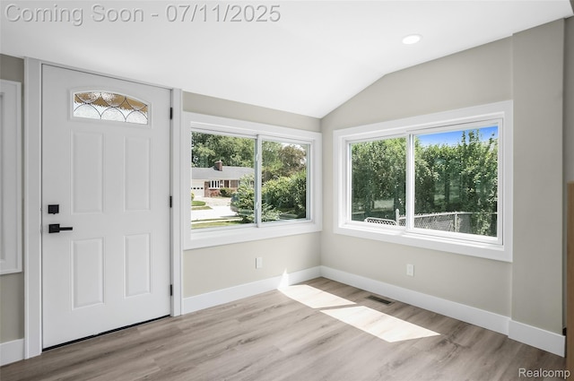 22222 Evergreen St, Macomb, MI 48082 - foyer featuring healthy amount of natural light, wood finished floors, and lofted ceiling