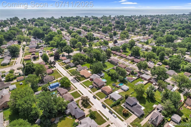22222 Evergreen St, Macomb, MI 48082 - aerial perspective of suburban area with a large body of water